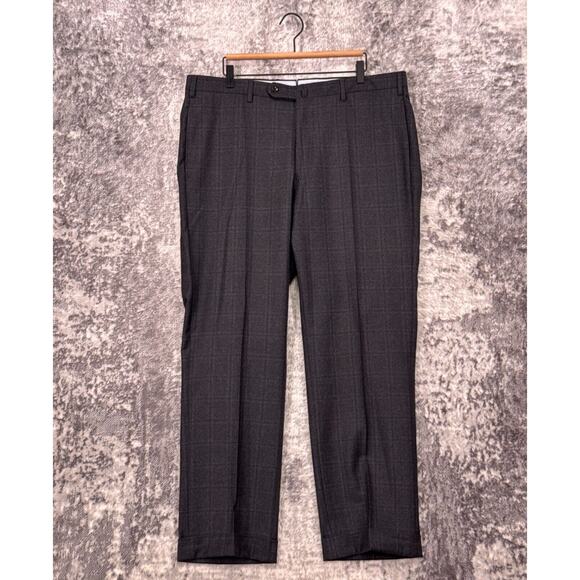 Incotex Pants 40 x 31 Mens Gray Plaid Flannel Super 100s Wool - Picture 1 of 8
